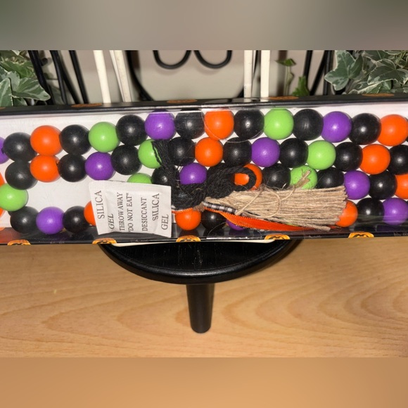 Rae Dunn Halloween Wood Bead Garland with Wooden Pumpkin Charms on each end. - Picture 5 of 6